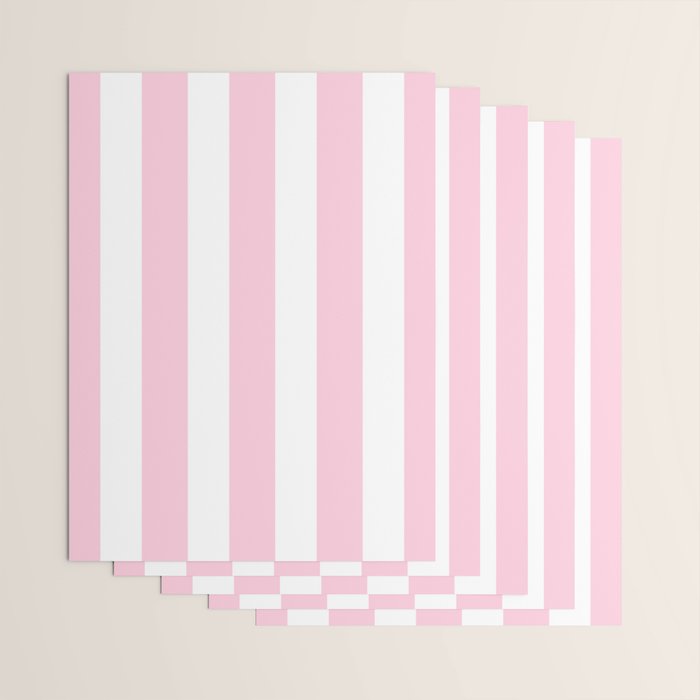 Pink & White Vertical Stripes Wrapping Paper Gallery Image 3