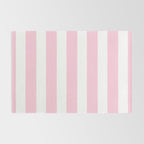 Pink & White Vertical Stripes Rug Gallery Image 2
