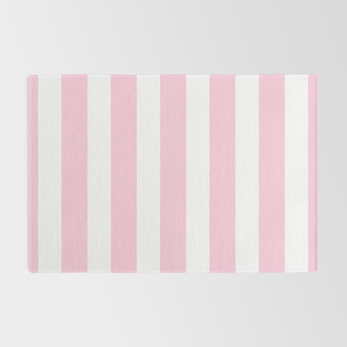 Pink & White Vertical Stripes Rug Gallery Image 2