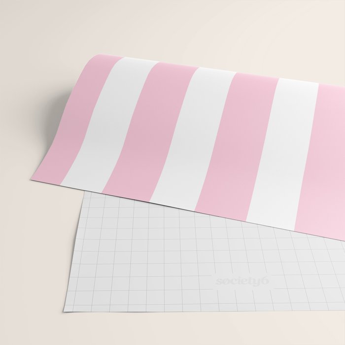 Pink & White Vertical Stripes Wrapping Paper Gallery Image 2