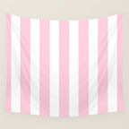Pink & White Vertical Stripes Wall Tapestry Gallery Image 4