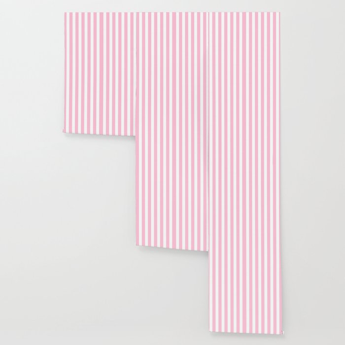 Pink & White Vertical Stripes Wallpaper Gallery Image 3