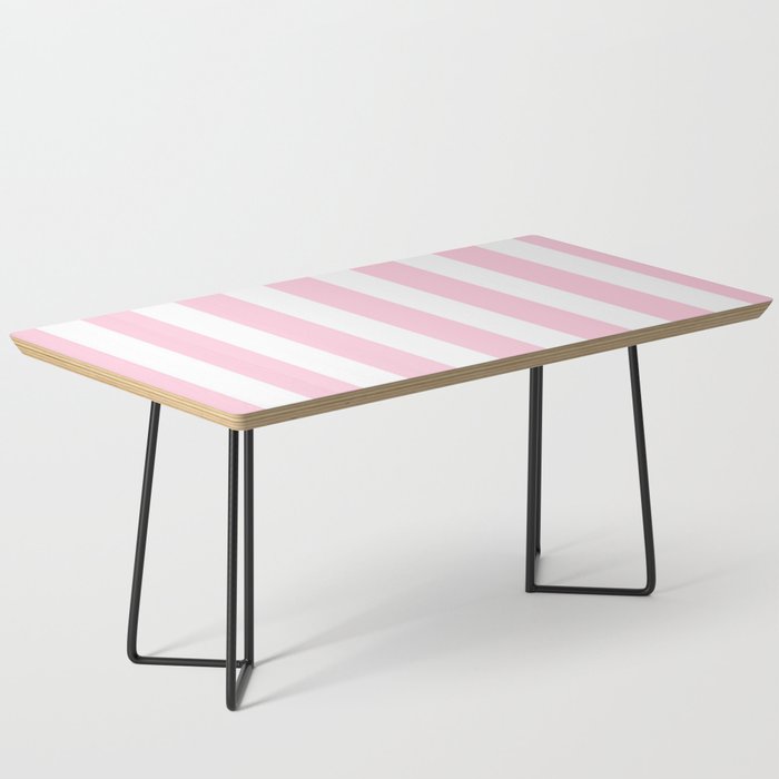 Pink & White Vertical Stripes Coffee Table Gallery Image 1