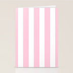 Pink & White Vertical Stripes Stationery Card Gallery Image 2