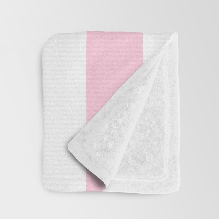Pink & White Vertical Stripes Throw Blanket Gallery Image 3