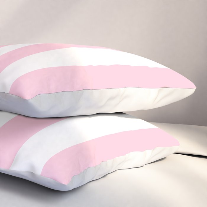 Pink & White Vertical Stripes Pillow Sham Gallery Image 3