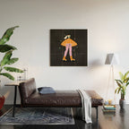 Mushroom Roller girl in Space Wood Wall Art Gallery Image 2