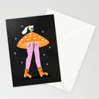 Mushroom Roller girl in Space Stationery Card Gallery Image 2