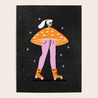 Mushroom Roller girl in Space Poster Gallery Image 4