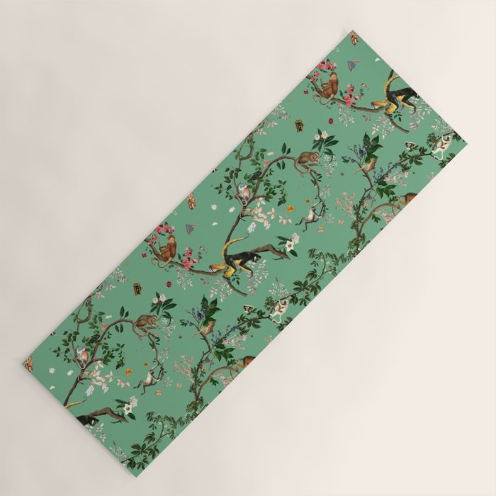 Monkey World Green Yoga Mat Gallery Image 1