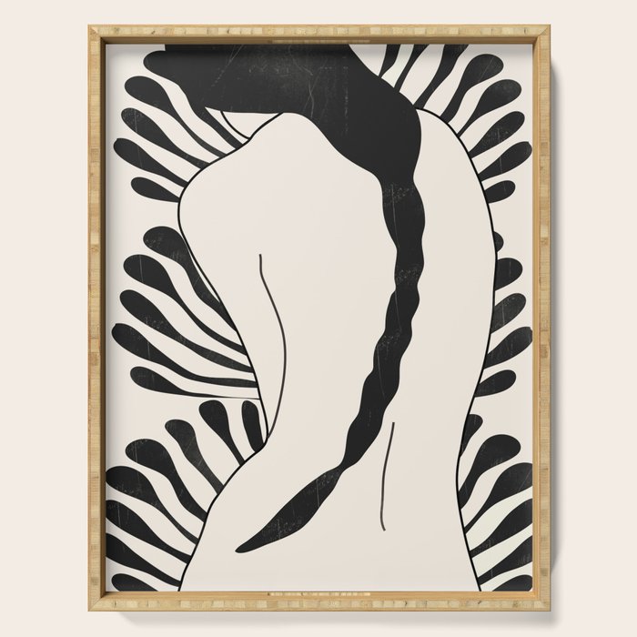 Abstract Art Nude Woman Serving Tray Gallery Image 1