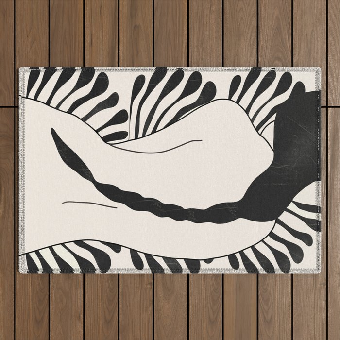 Abstract Art Nude Woman Outdoor Rug Gallery Image 1