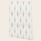 Art Deco Waterfalls // White Wallpaper Gallery Image 2