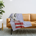 Portrait of a greyhound dog with a monocle Throw Blanket Gallery Image 1