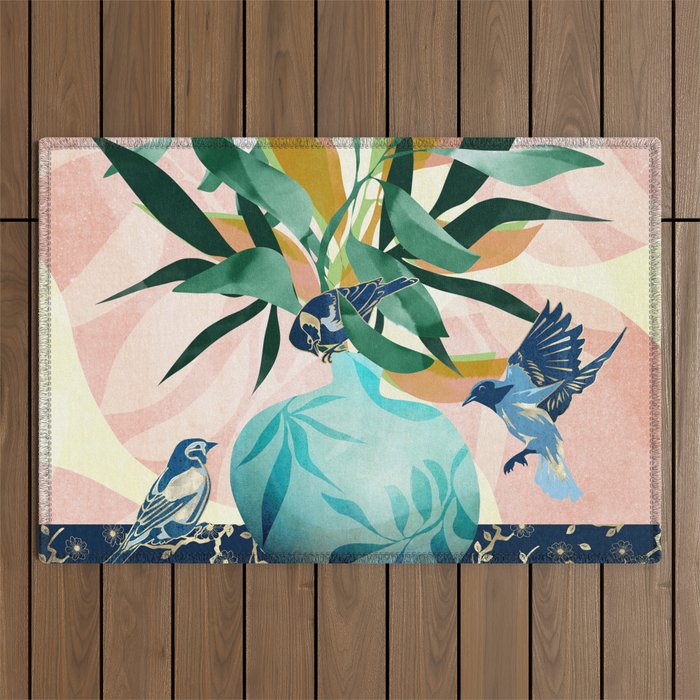 Vintage Vase Abstract Outdoor Rug Gallery Image 1