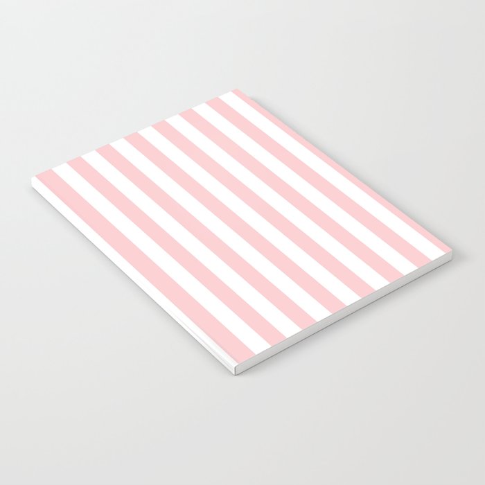 Large Classic Pink and White Stripe Pattern Notebook Gallery Image 2