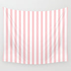 Large Classic Pink and White Stripe Pattern Wall Tapestry Gallery Image 4