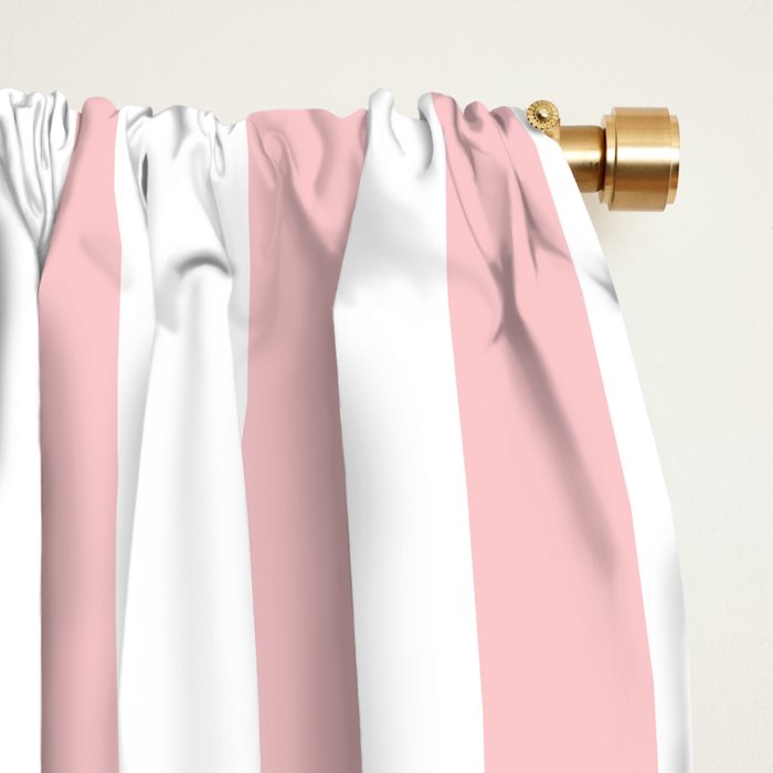 Large Classic Pink and White Stripe Pattern Window Curtain Gallery Image 2