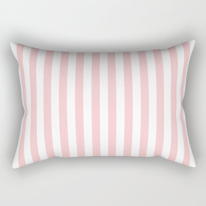 Large Classic Pink and White Stripe Pattern Rectangular Pillow Gallery Image 1