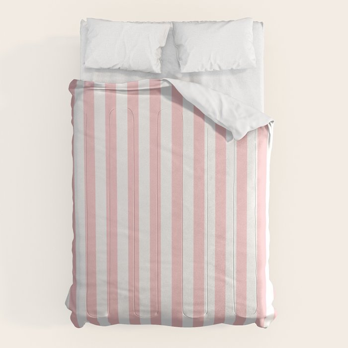 Large Classic Pink and White Stripe Pattern Comforter Gallery Image 1