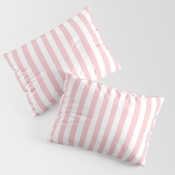 Large Classic Pink and White Stripe Pattern Pillow Sham Gallery Image 3