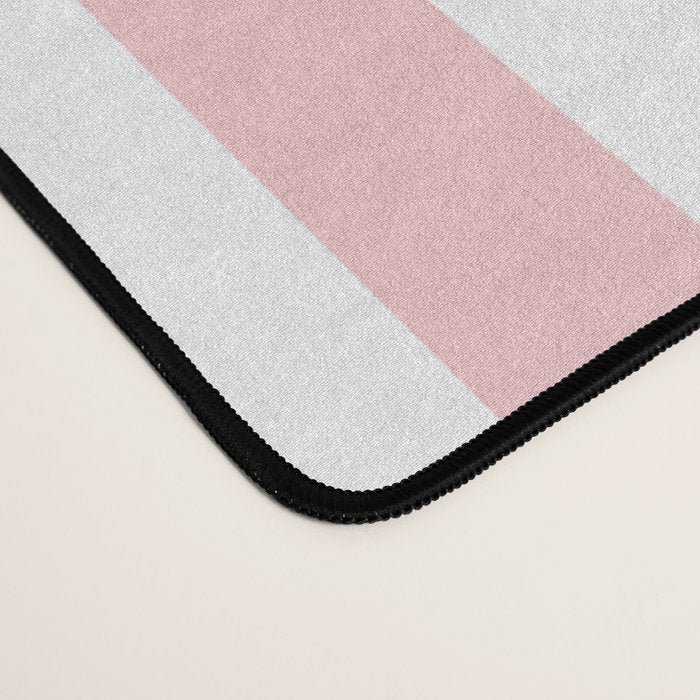 Large Classic Pink and White Stripe Pattern Desk Mat Gallery Image 4