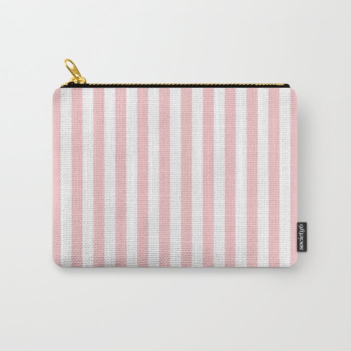 Large Classic Pink and White Stripe Pattern Carry All Pouch Gallery Image 1