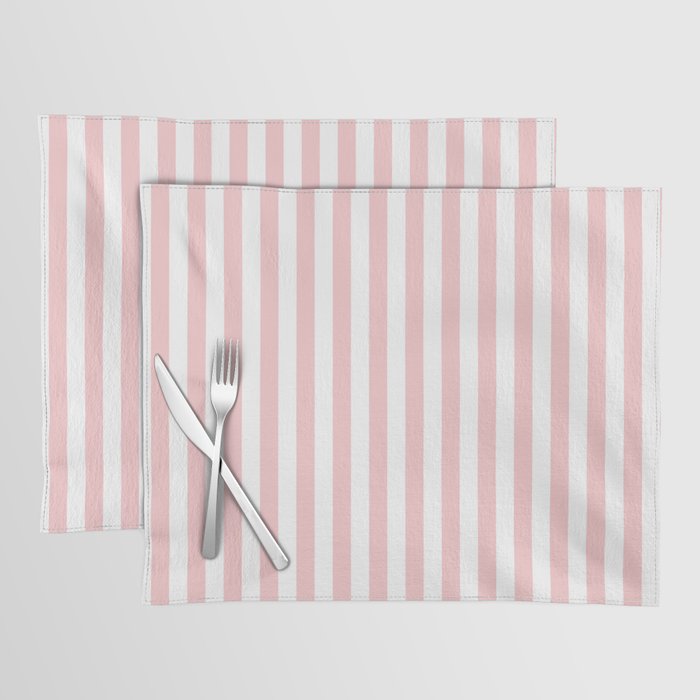 Large Classic Pink and White Stripe Pattern Placemat Gallery Image 1