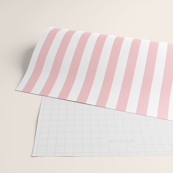 Large Classic Pink and White Stripe Pattern Wrapping Paper Gallery Image 2