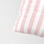 Large Classic Pink and White Stripe Pattern Pillow Sham Gallery Image 4