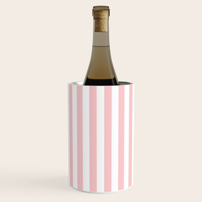 Large Classic Pink and White Stripe Pattern Wine Chiller Gallery Image 1