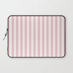 Large Classic Pink and White Stripe Pattern Laptop Sleeve Gallery Image 1