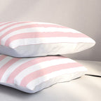 Large Classic Pink and White Stripe Pattern Pillow Sham Gallery Image 3