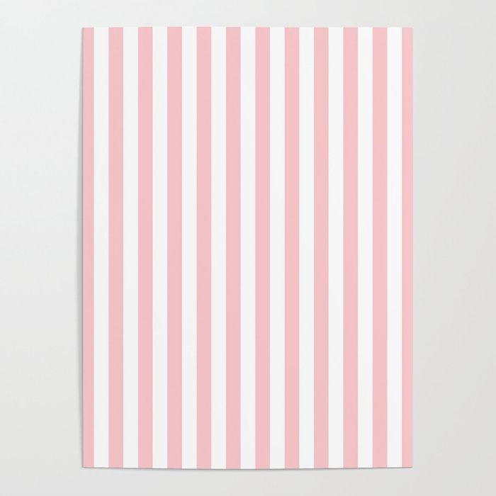 Large Classic Pink and White Stripe Pattern Poster Gallery Image 4