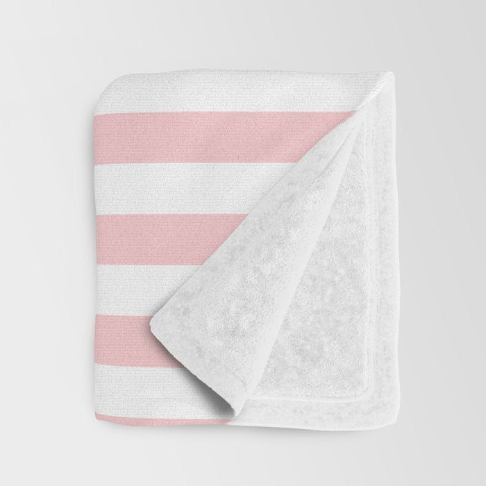 Large Classic Pink and White Stripe Pattern Throw Blanket Gallery Image 3