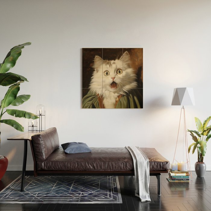 Shocked Cat III Wood Wall Art Gallery Image 2
