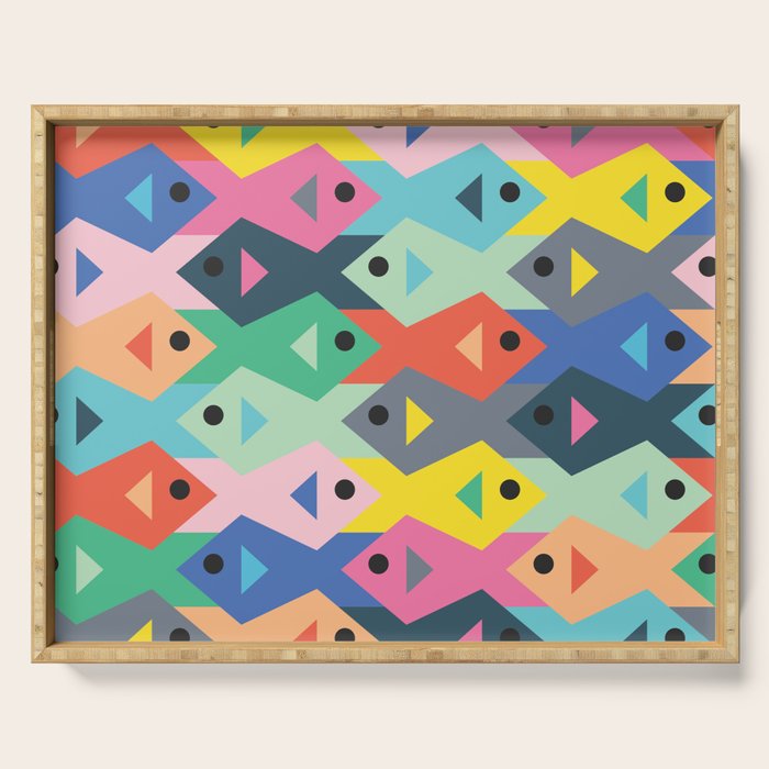 Fish tessellation Serving Tray Gallery Image 1