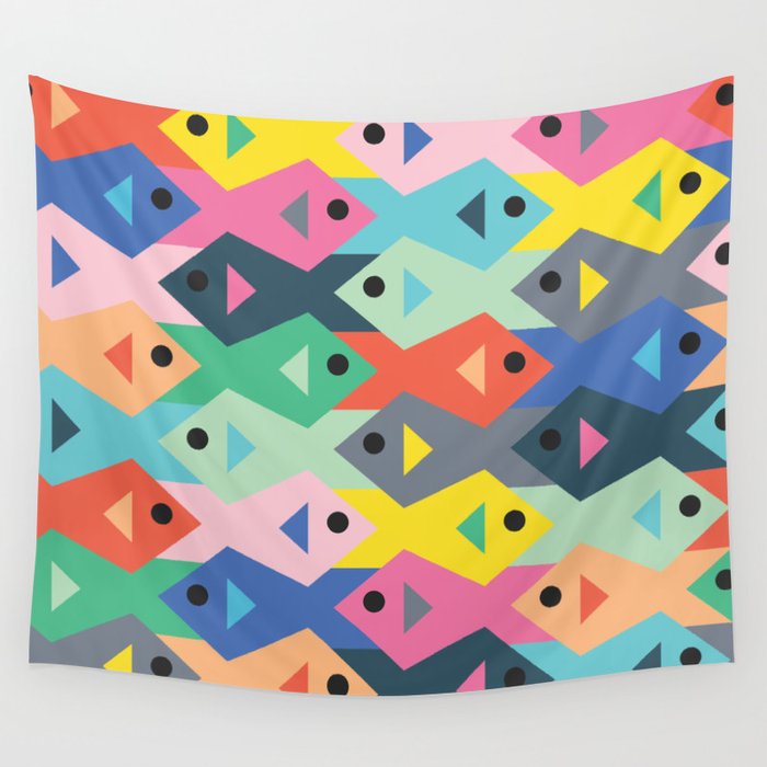 Fish tessellation Wall Tapestry Gallery Image 4