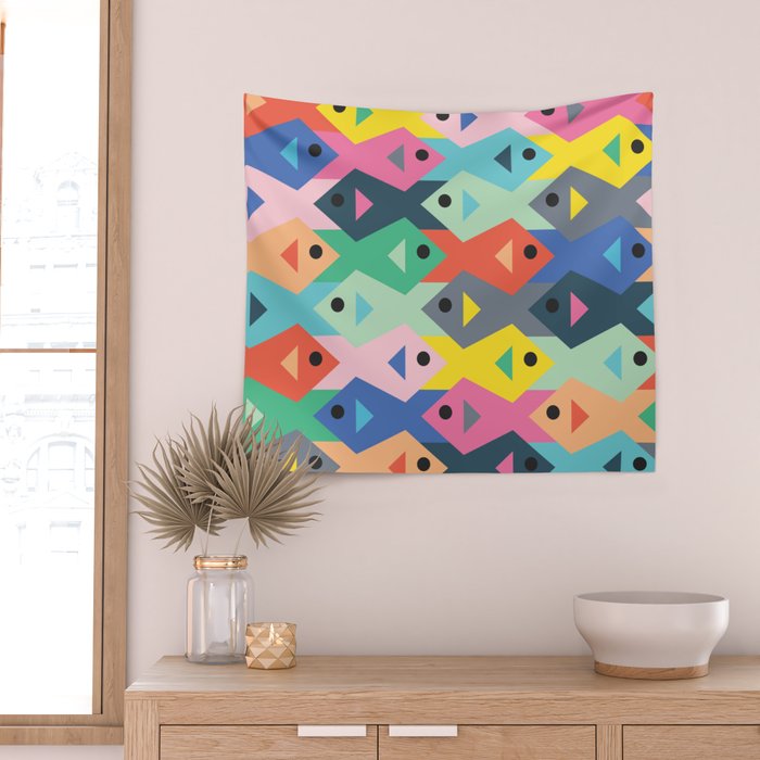 Fish tessellation Wall Tapestry Gallery Image 2