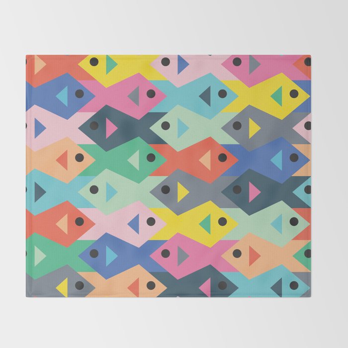 Fish tessellation Throw Blanket Gallery Image 2