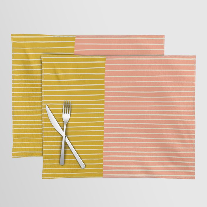 Peach & Tulip Yellow | PATTERN 06: The Retro Edition Placemat Gallery Image 1