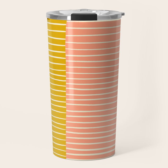 Peach & Tulip Yellow | PATTERN 06: The Retro Edition Travel Mug Gallery Image 1