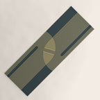 Geometric Lines Rainbows 19 in Slate Blue Gold Yoga Mat Gallery Image 1