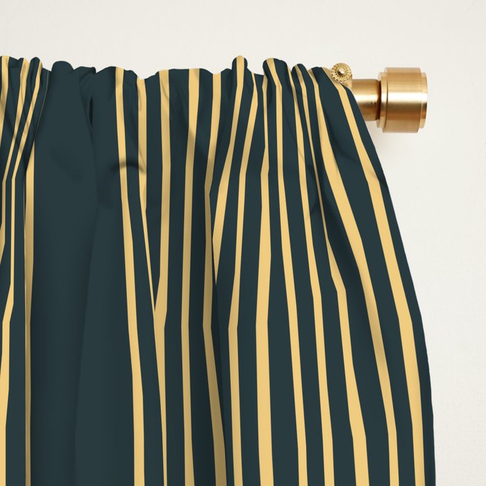 Geometric Lines Rainbows 19 in Slate Blue Gold Window Curtain Gallery Image 2