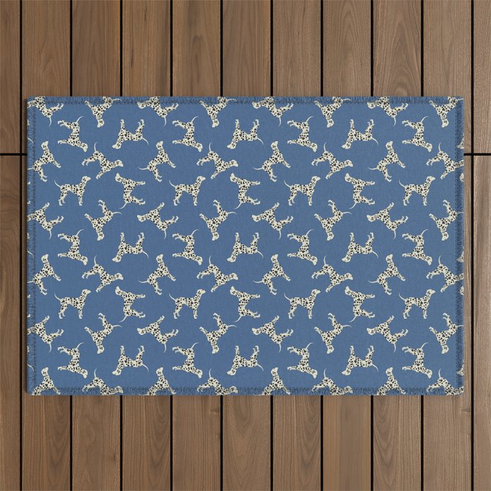 Dalmatian On Blue Outdoor Rug Gallery Image 1