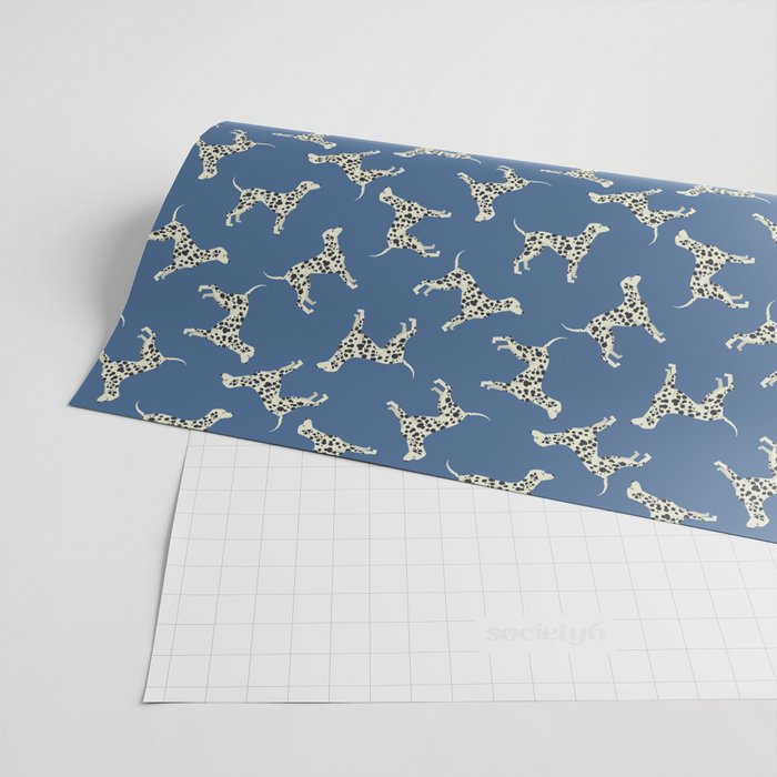 Dalmatian On Blue Wrapping Paper Gallery Image 2