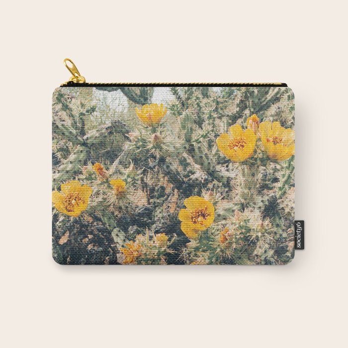 Buckhorn Cholla Cactus Flowers Carry All Pouch Gallery Image 1