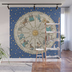 Vintage Astrology Zodiac Wheel Wall Mural Gallery Image 1