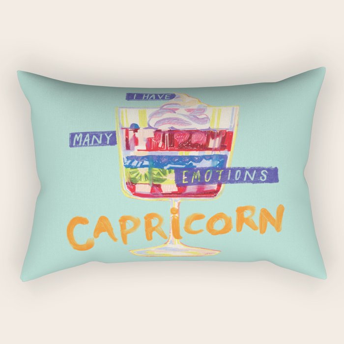 Capricorn Feelings in Pastel Green | Zodiac Series Rectangular Pillow Gallery Image 2