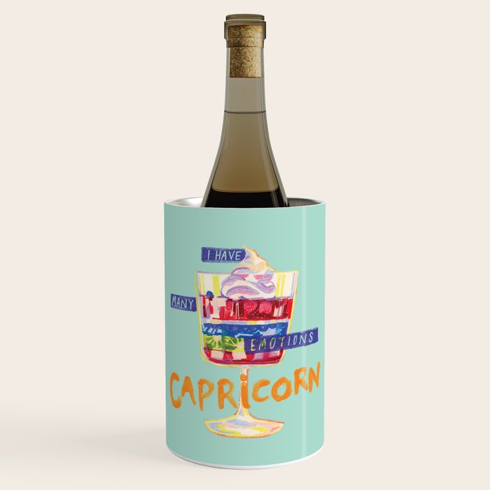 Capricorn Feelings in Pastel Green | Zodiac Series Wine Chiller Gallery Image 1
